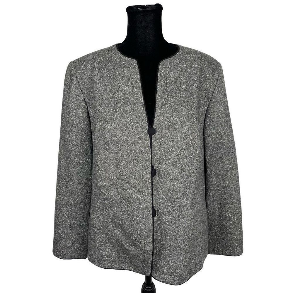Pendleton Wool Collarless Tweed Blazer Jacket - Women’s 14W